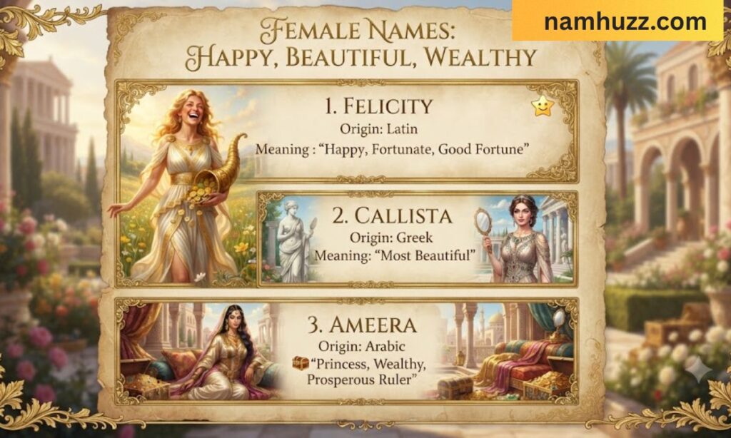 female name that means happy beautiful and wealthy