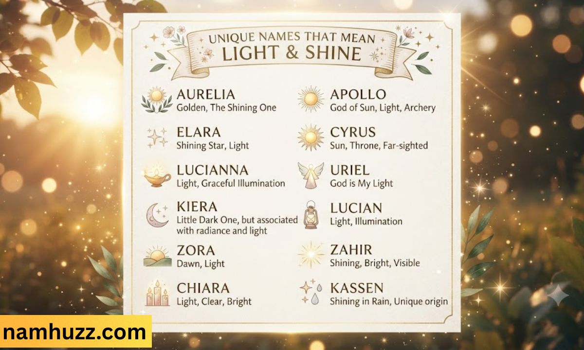_Unique Names That Mean Light and Shine With Meaning